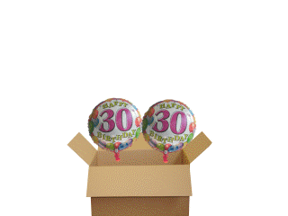 Luftballons Happy Birthday Balloons mit der Zahl 30 zum Geburtstag. Heliumballons als Geburtstagsüberraschung.