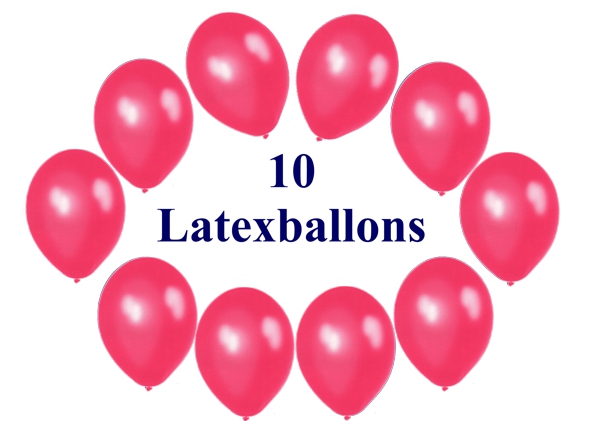 10 pinkfarbene Luftballons aus Latex