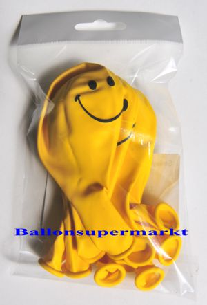 Smiley Luftballons 10 Stück