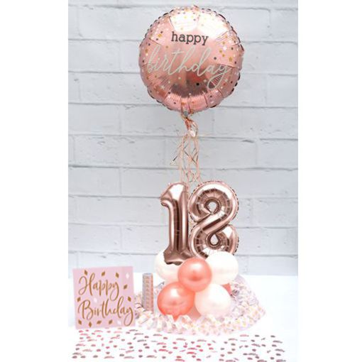 Partydeko-Set zum 18. Geburtstag in Rosegold, Happy Birthday