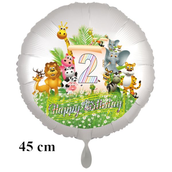 Dschungel-Tiere-Luftballon zum 2. Geburtstag