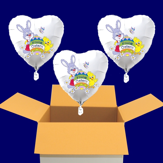 3-Osterluftballons-mit-Helium-Osterhasen-Frohe-Ostern
