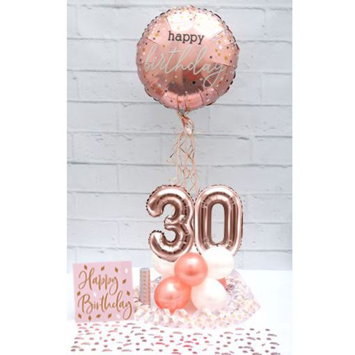 Partydeko-Set zum 30. Geburtstag in Rosegold, Happy Birthday