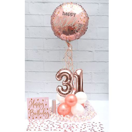 Partydeko-Set zum 31. Geburtstag in Rosegold, Happy Birthday