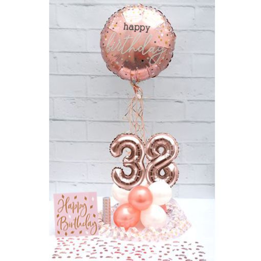 Partydeko-Set zum 38. Geburtstag in Rosegold, Happy Birthday