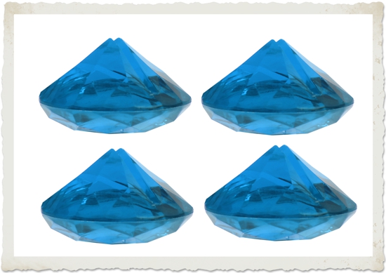 4 Stück Namenskartenhalter, Tischkartenhalter, Acryl-Diamant, Türkis