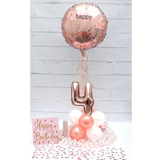 Partydeko-Set zum 4. Geburtstag in Rosegold, Happy Birthday