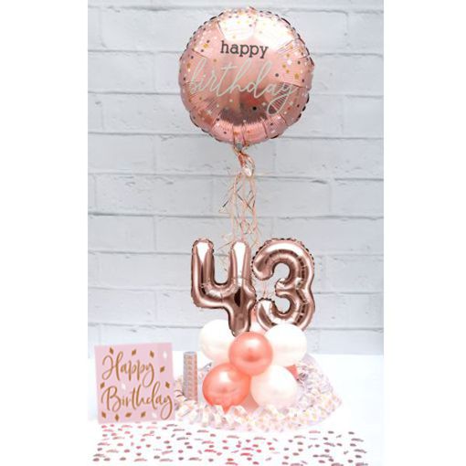 Partydeko-Set zum 43. Geburtstag in Rosegold, Happy Birthday