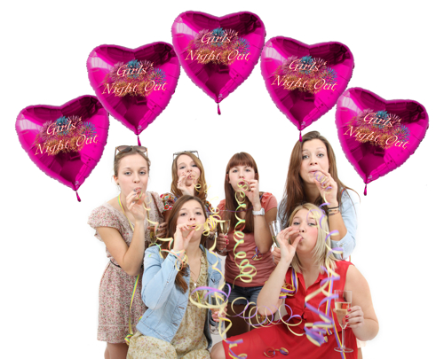5-Stueck-Girls-Night-Out-Herzluftballons-in-Pink-mit-Ballongas-Helium-zum-Junggesellinnenabschied