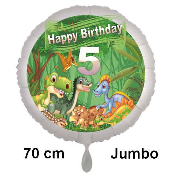 Großer Dinosaurier-Luftballon zum 5. Geburtstag