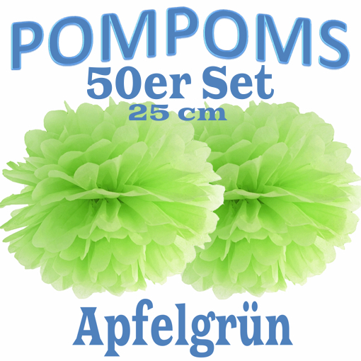 50-Pompoms-25-cm-Apfelgruen