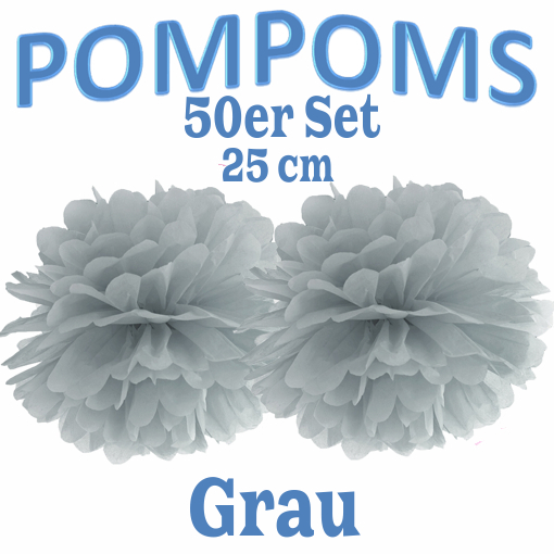 50-Pompoms-25-cm-Grau