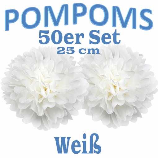 50-Pompoms-25-cm-Weiss