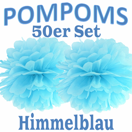 50-Pompoms-35-cm-Himmelblau