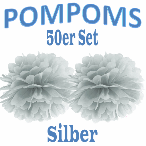 50-Pompoms-35-cm-Silber