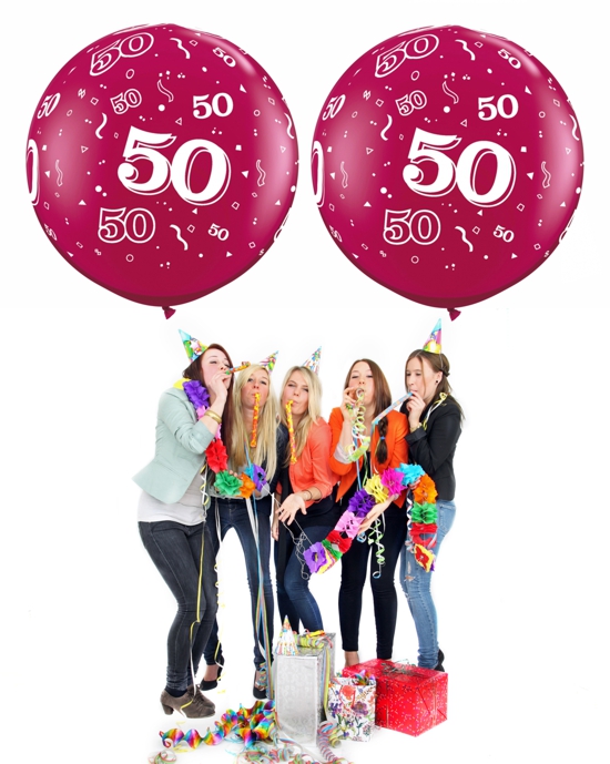 50.-Geburtstag-mit-Riesenballons-in-Pink