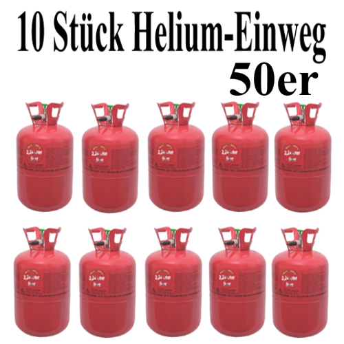 Helium Einweg Flaschen, Ballongas Behaelter, 2,2 Liter, 50er 10 Stück