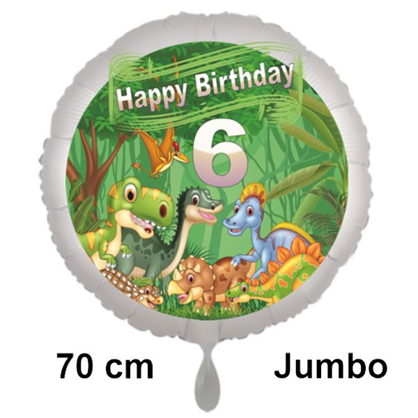 Großer Dinosaurier-Luftballon zum 6. Geburtstag