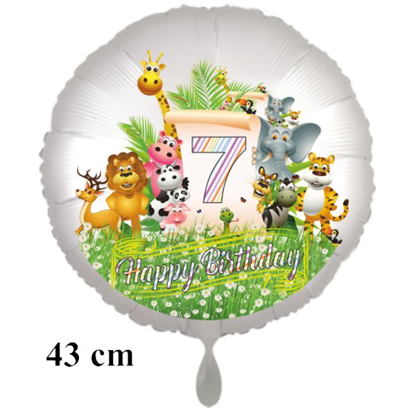 Dschungel-Tiere-Luftballon zum 7. Geburtstag