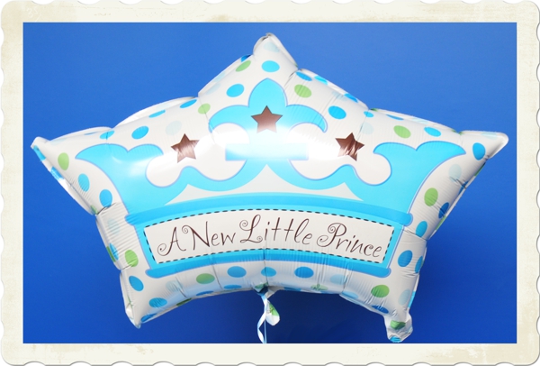A-New-Little-Prince-grosser-Luftballon-aus-Folie-Geburt-Taufe-Baby-Party-Junge-mit-Helium-Ballongas