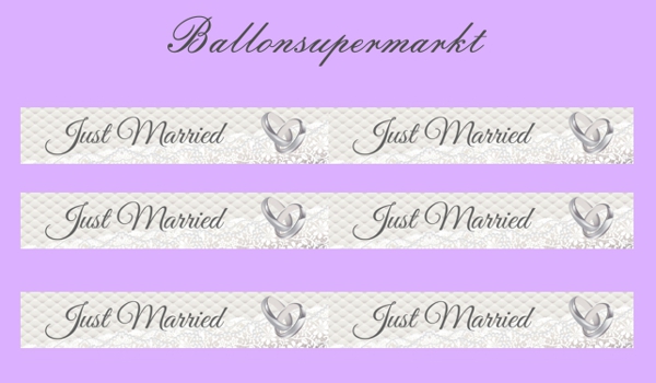 Absperrband-Just-Married-Ringe-Hochzeit-Dekoration-Hochzeitsfeier-2