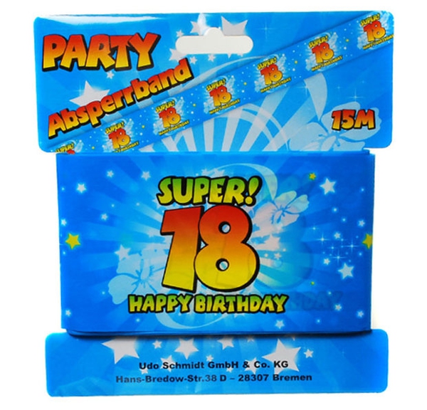 Absperrband-Super-18-Happy-Birthday-18-Geburtstag-Party-Fest-Feier-Volljaehrig