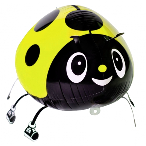 Airwalker-Folienballon-Marienkaefer-gelb-laufender-Luftballon-Dekoration-Geschenk-Geburtstag