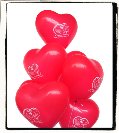 Alles Gute zur Hochzeit Herzballons aus Latex mit Ballongas