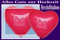 Alles Gute zur Hochzeit, Herzluftballons aus Latex