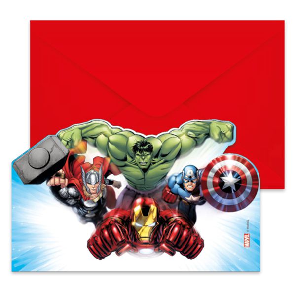Einladungskarten-Avengers-Kindergeburtstag-Marvel-Thor-Iron-Man-Captain-America-Hulk-Dekoration-Superhelden