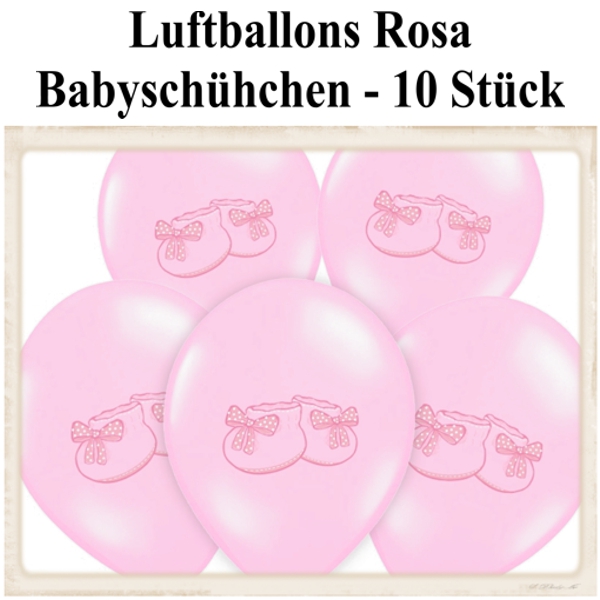 Baby Party Luftballons, Rosa, Babyschuhe