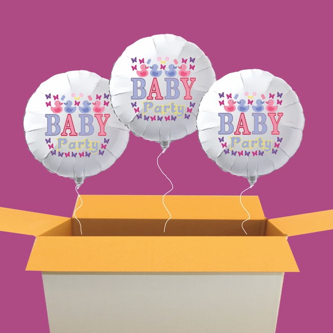 Baby Party Luftballons, 3 Heliumballons aus Folie