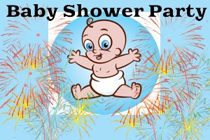 Baby Shower Party, Dekoration und Luftballons
