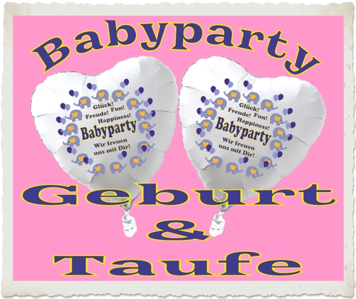 Babyparty, Geburt und Taufe: Luftballons und Dekoration