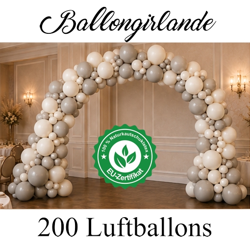 Ballongirlande Vintage White Sand und Stone Ballongirlande Vintage White Sand und Stone