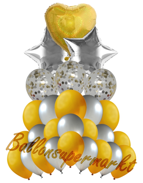 Ballonbouquet-Lovely-Star-Dekoration-zu-Silvester-Geburtstag-Weihnachten-Hochzeit-27-Ballons