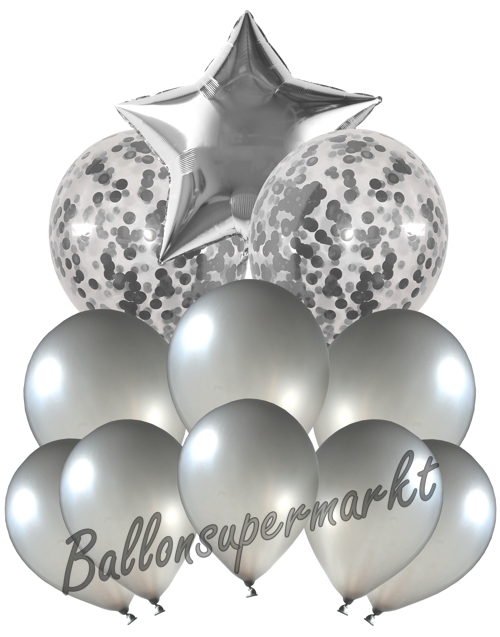 Ballonbouquet-Silver-Dream-Dekoration-zu-Silvester-Geburtstag-Weihnachten-Silberne-Hochzeit-11-Ballons