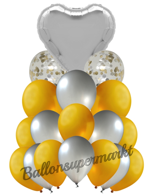 Ballonbouquet-Silver-Romantic-Dekoration-zu-Silvester-Geburtstag-Weihnachten-Hochzeit-18-Ballons