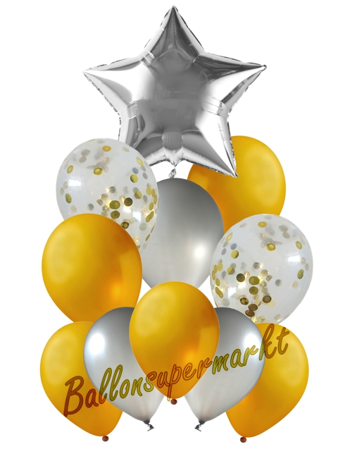 Ballonbouquet-Silver-Star-Dekoration-zu-Silvester-Geburtstag-Weihnachten-Hochzeit-11-Ballons