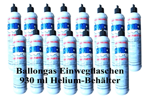 Ballongas Einwegflaschen, 0,93 Liter Heliumbehälter