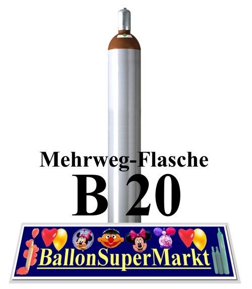 Helium Ballongas Mehrweg Leichtmetall Flasche B20