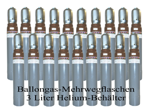Ballongas Mehrwegflaschen, 3 Liter Heliumbehälter