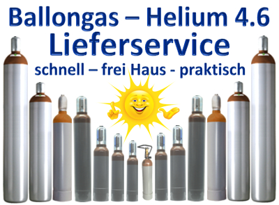 Ballongas Helium Lieferservice, schnell, praktisch, frei Haus