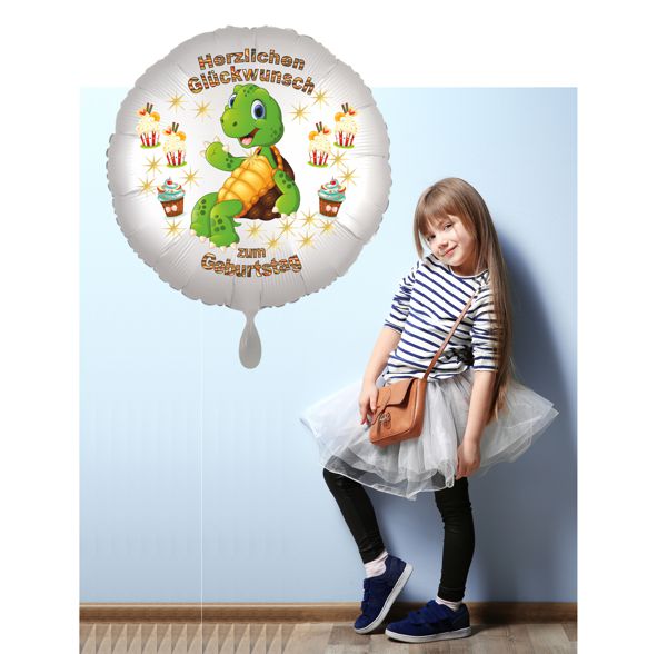 Ballongrüße: Großer Luftballon mit Schildkröte zum Kindergeburtstag