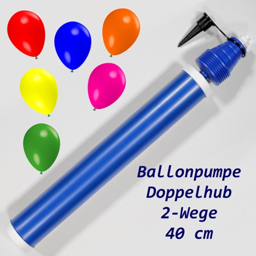 Ballonpumpe-Handpumpe-blau-40cm-Doppelhub-Luftballonpumpe
