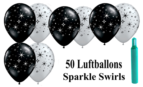 Ballons-Helium-Set-50-Luftballons-Silvester-Sparkle-Swirls-50-Stueck