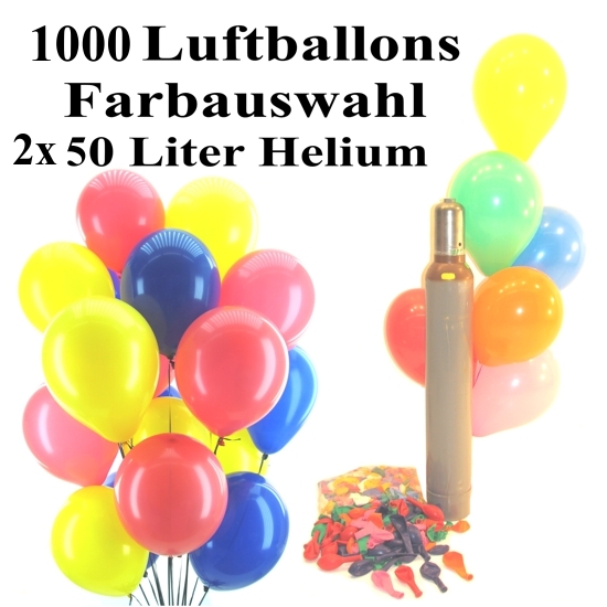 Wie Viele Ballons Kann Man Mit 1000 Ml Helium Füllen 1000 bunte Luftballons mit Helium zur Raumbefüllung - Luftballons zur