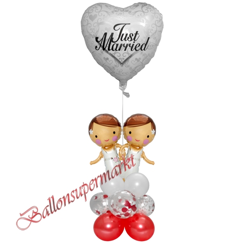 Ballondekoration zur lesbischen Hochzeit, Just Married Frauen