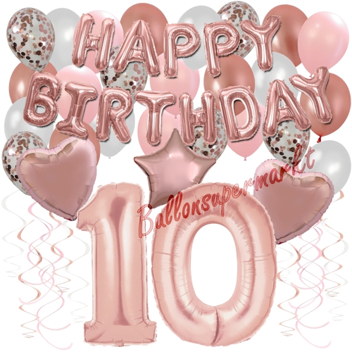 Ballons-und-Dekorations-Set-zum-10.-Geburtstag-Happy-Birthday-Rosegold