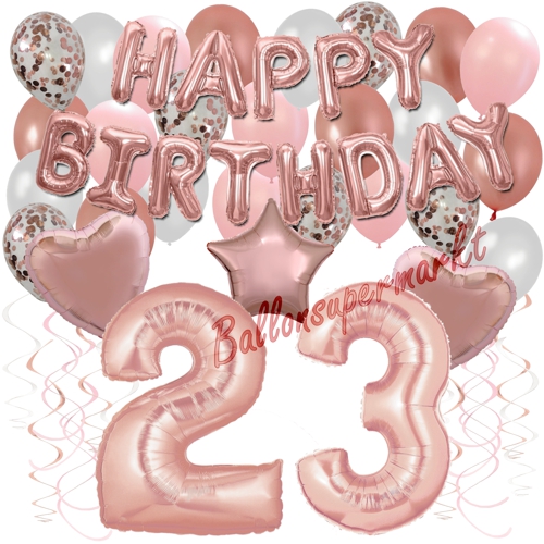 Ballons-und-Dekorations-Set-zum-23.-Geburtstag-Happy-Birthday-Rosegold